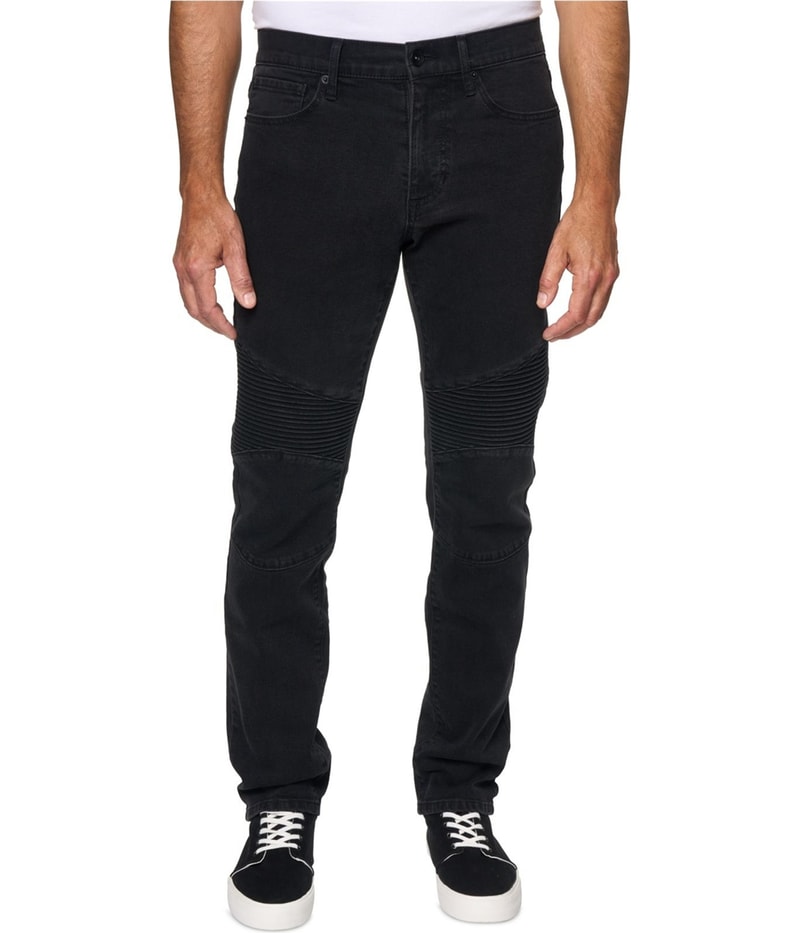 LAZER Mens Moto Stretch Straight Leg Skinny Jeans