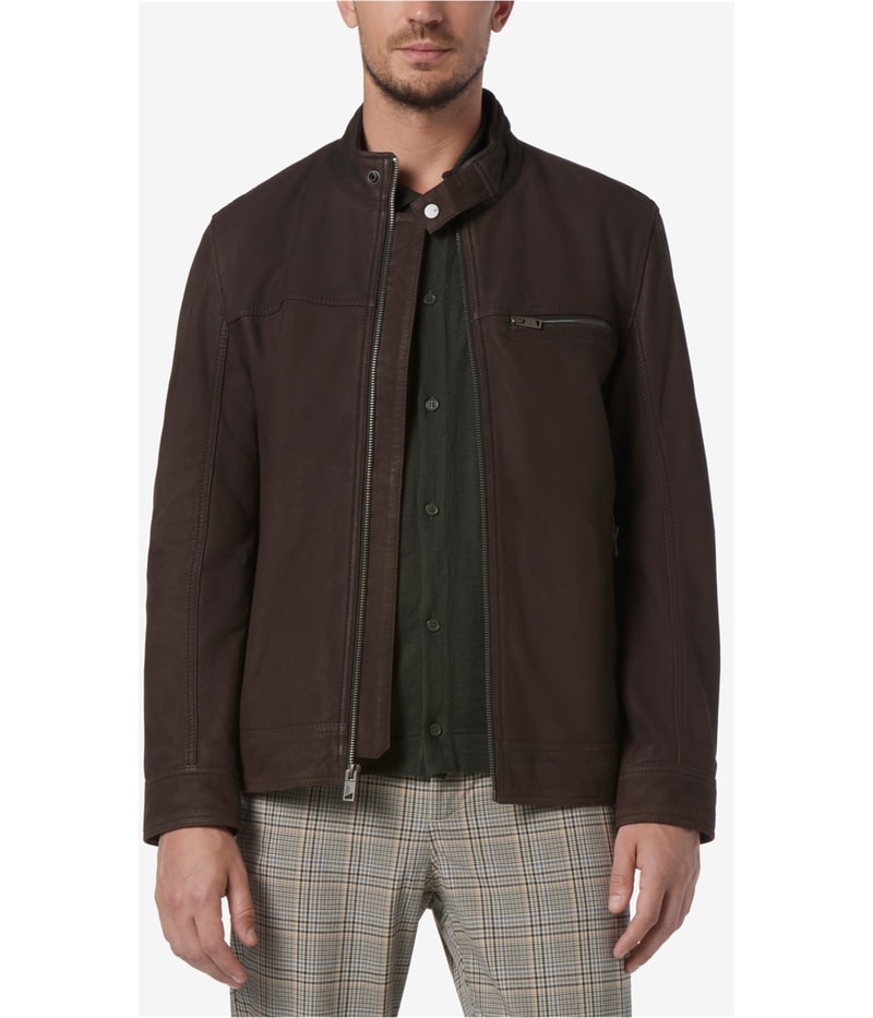 Andrew Marc Mens Norworth leather Straight Fit Biker Jacket