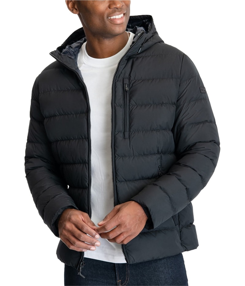 Michael Kors Mens Hooded Quilted Puffer Jacket