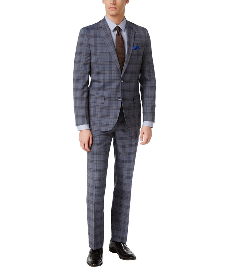 Ben Sherman Mens Plaid Straight Leg Slacks Dress Pants