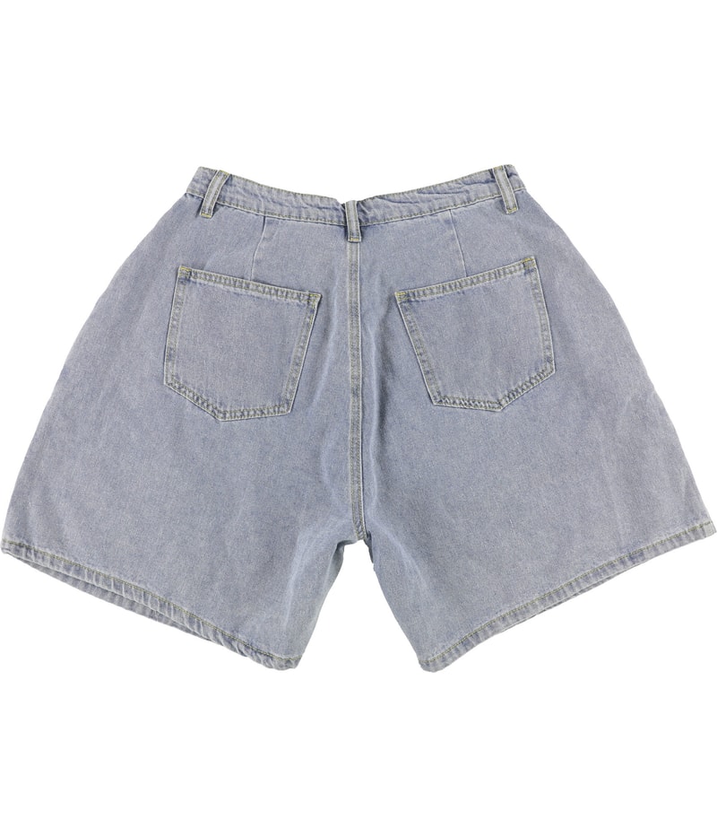 MABLE Womens Pleated Casual Denim Shorts