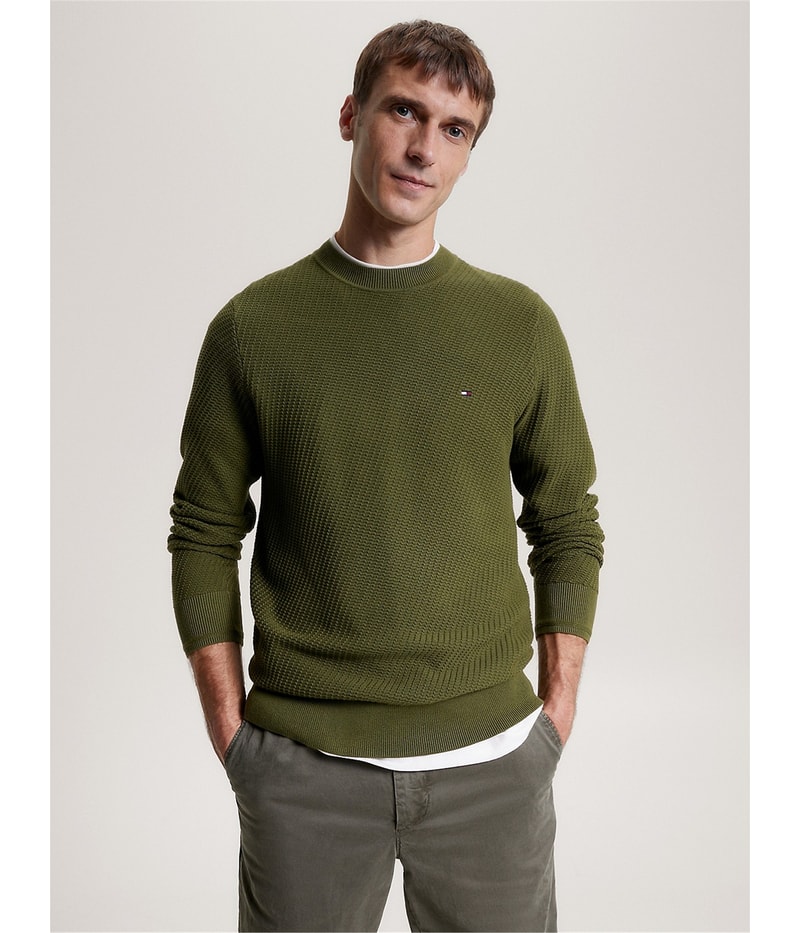 Tommy Hilfiger Mens Rectangle Stitch Knit Sweater
