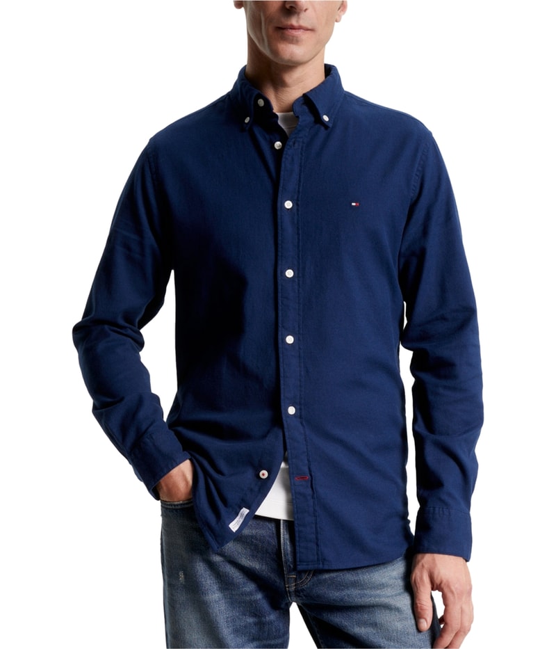 Tommy Hilfiger Mens Brushed Twill Button Up Shirt
