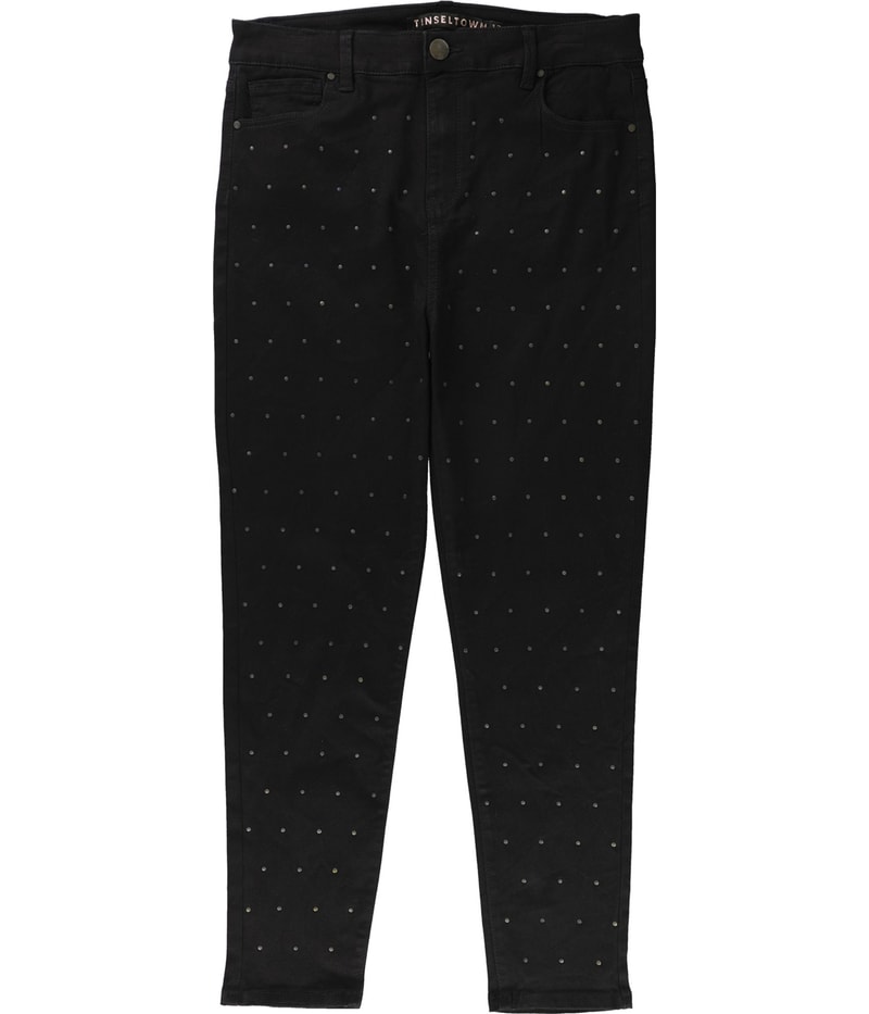 Tinseltown Womens Studded Tapered Skinny Jeans