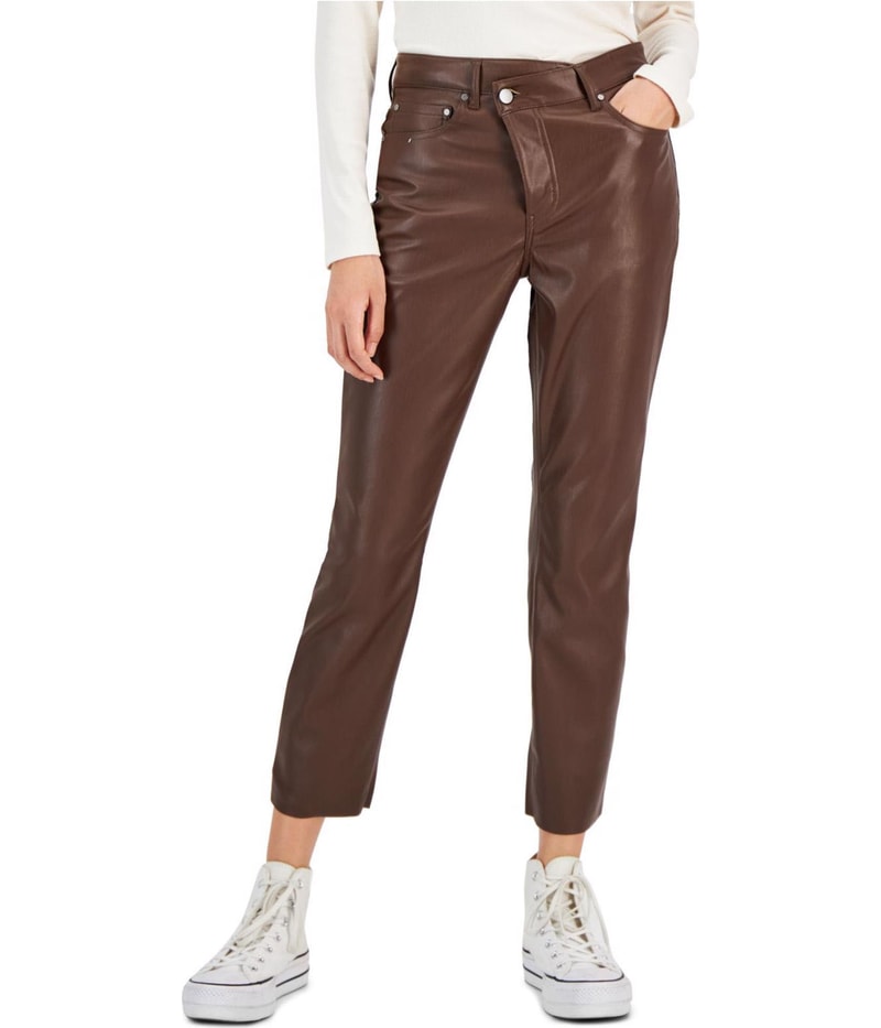 Tinseltown Womens Asymmetrical Waist Straight Leg Casual Pants