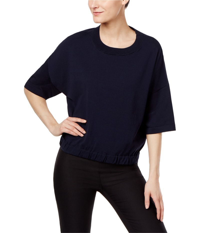 DKNY Womens Mixed Media Basic T-Shirt
