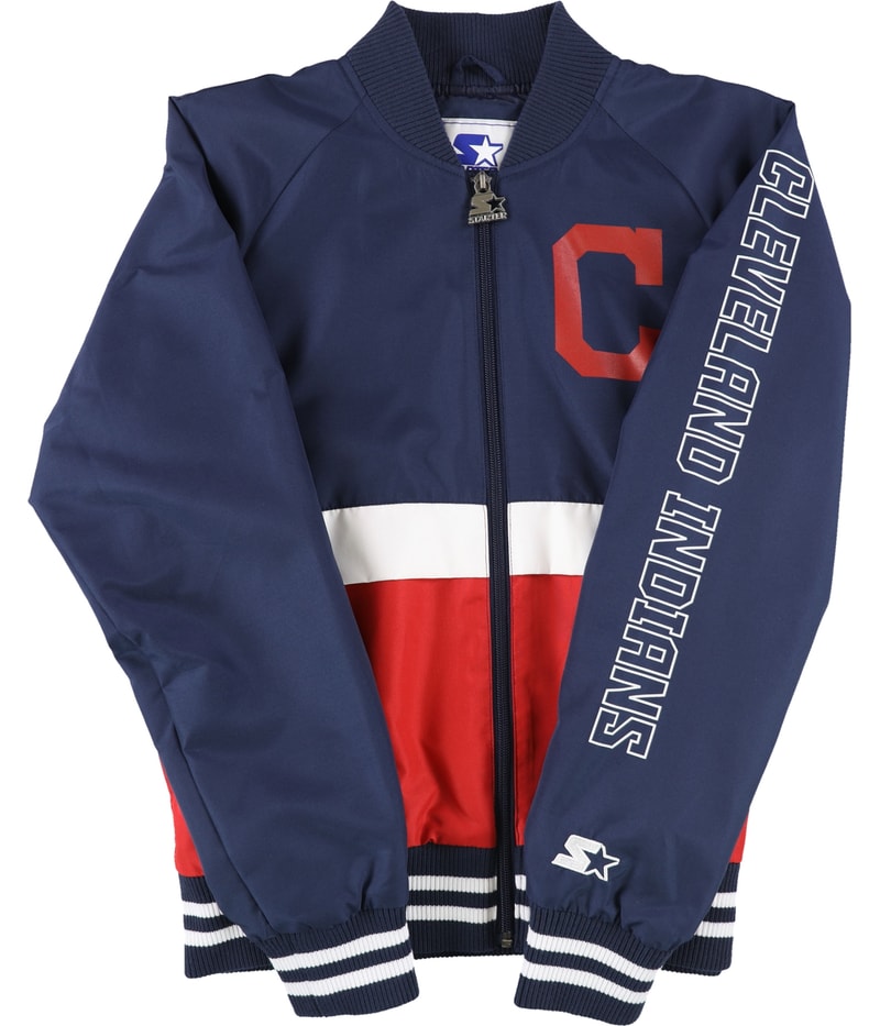 STARTER Womens Cleveland Indians Bomber Jacket, view 2