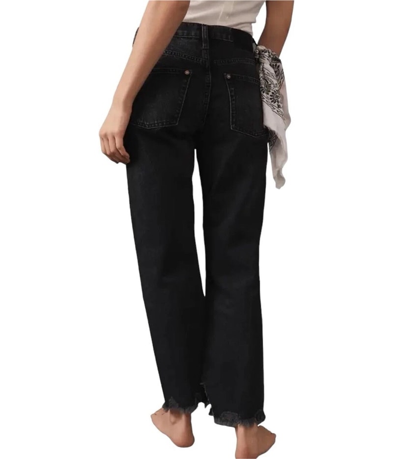 Free People Womens Baggy Tapered Loose Jeans Boyfriend Jeans