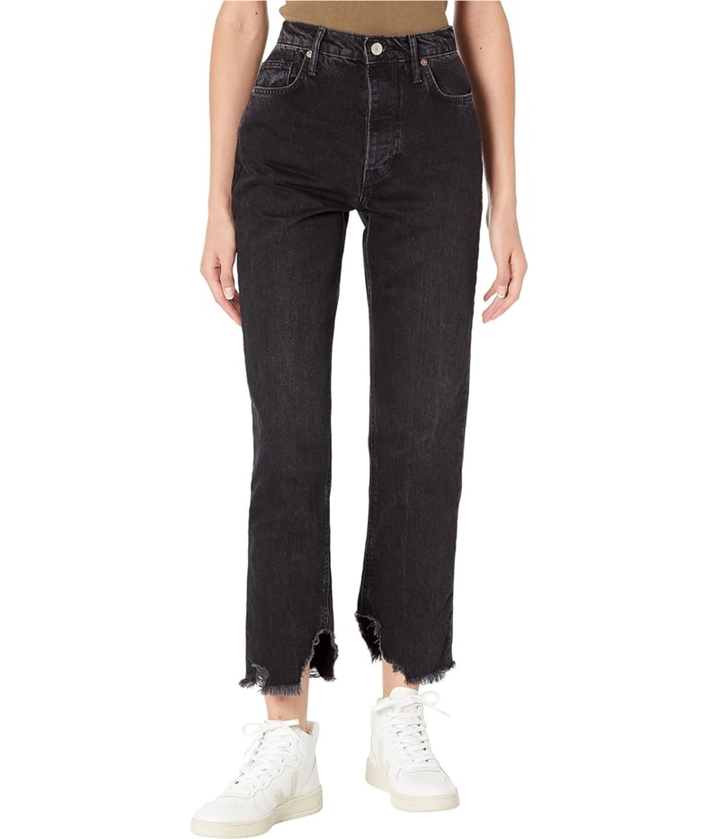 Free People Womens Baggy Tapered Loose Jeans Boyfriend Jeans