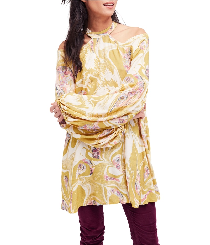 Free People Womens Drift Away Boho Tunic Blouse