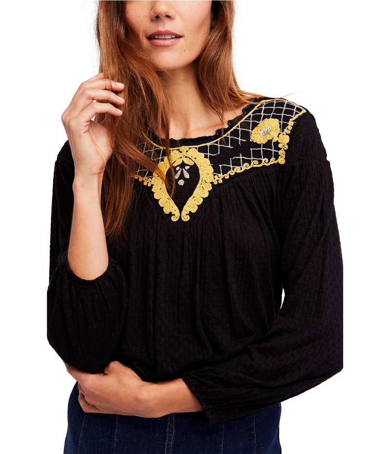 Free People Womens Begonia Knit Blouse