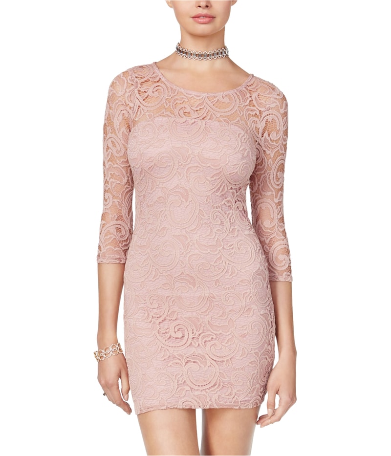 Crystal Doll Womens Lace Sheath Dress