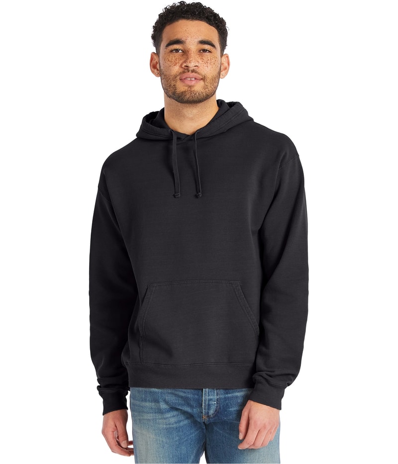 Hanes Mens Garment Dyed Fleece Hoodie Sweatshirt