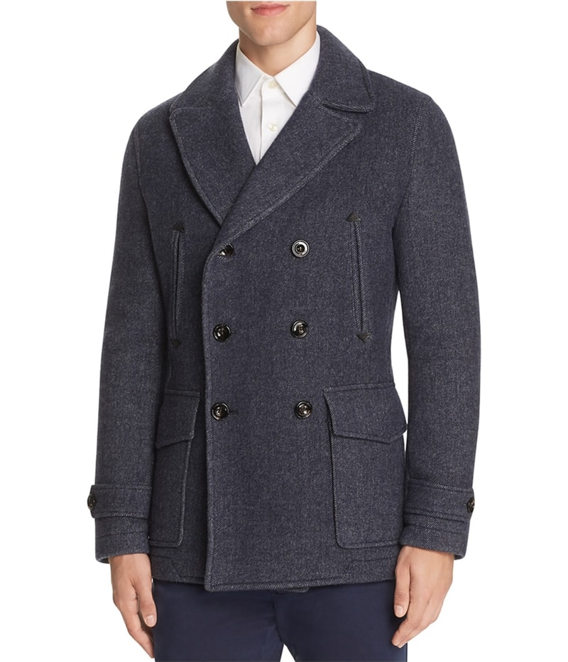 Hardy Amies Mens Textured Pea Coat