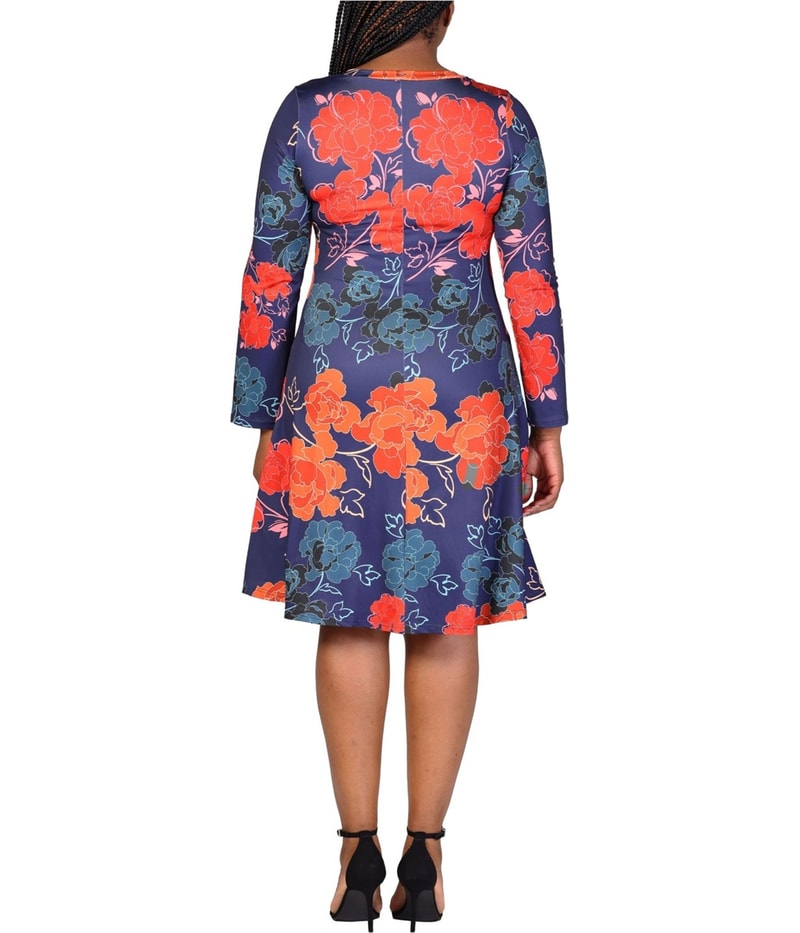 24seven Womens Floral A-line Dress