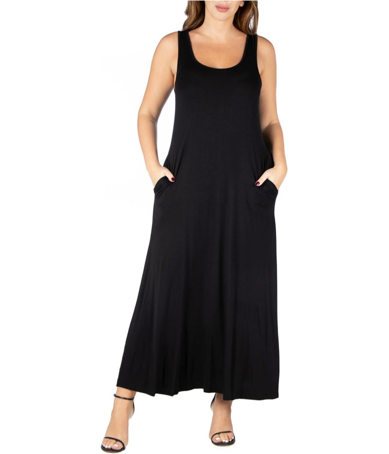 24seven Womens Pockets Maxi Dress