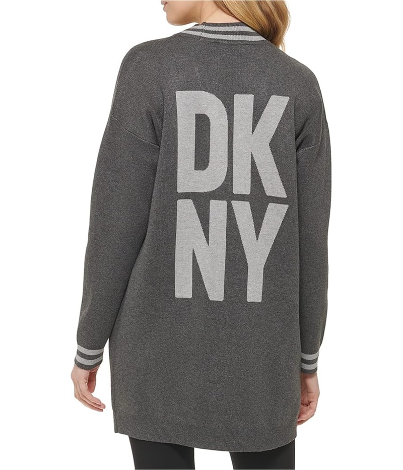 DKNY Womens Back Logo Cardigan Sweater