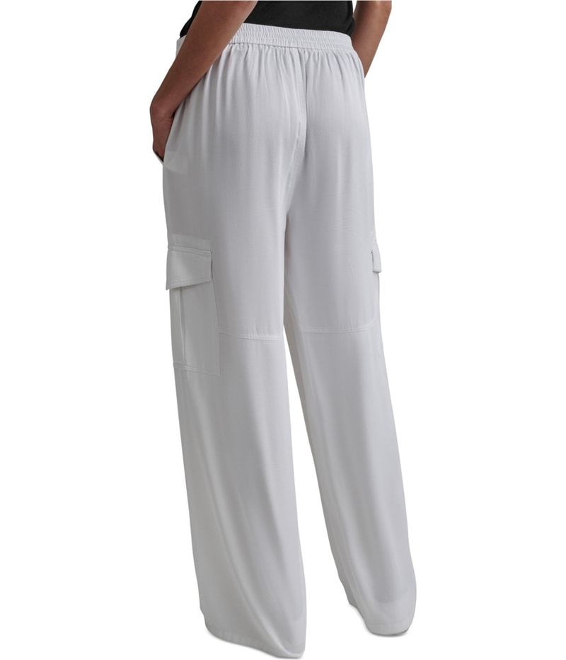 DKNY Womens Twill Wide Leg Cargo Casual Pants