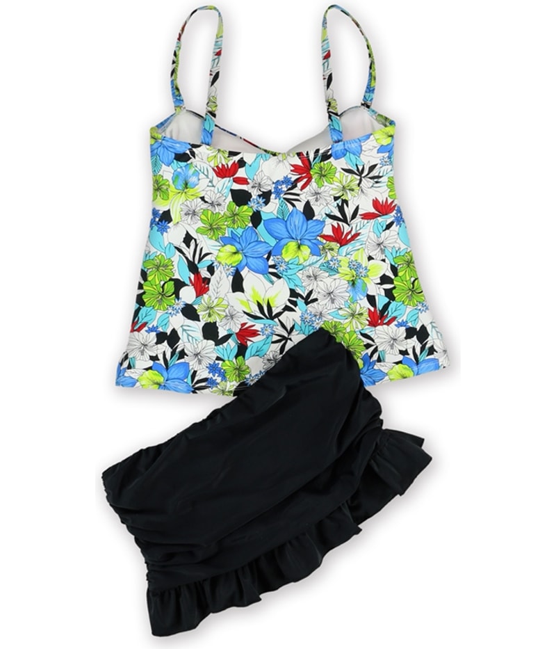 Island Escape Womens Tahiti Ruffled Skirtini 2 Piece Bandeau