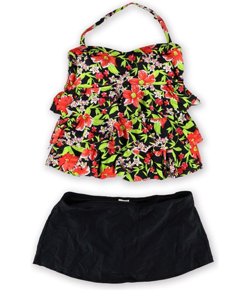 Island Escape Womens Tiered Skirtini 2 Piece Bandeau
