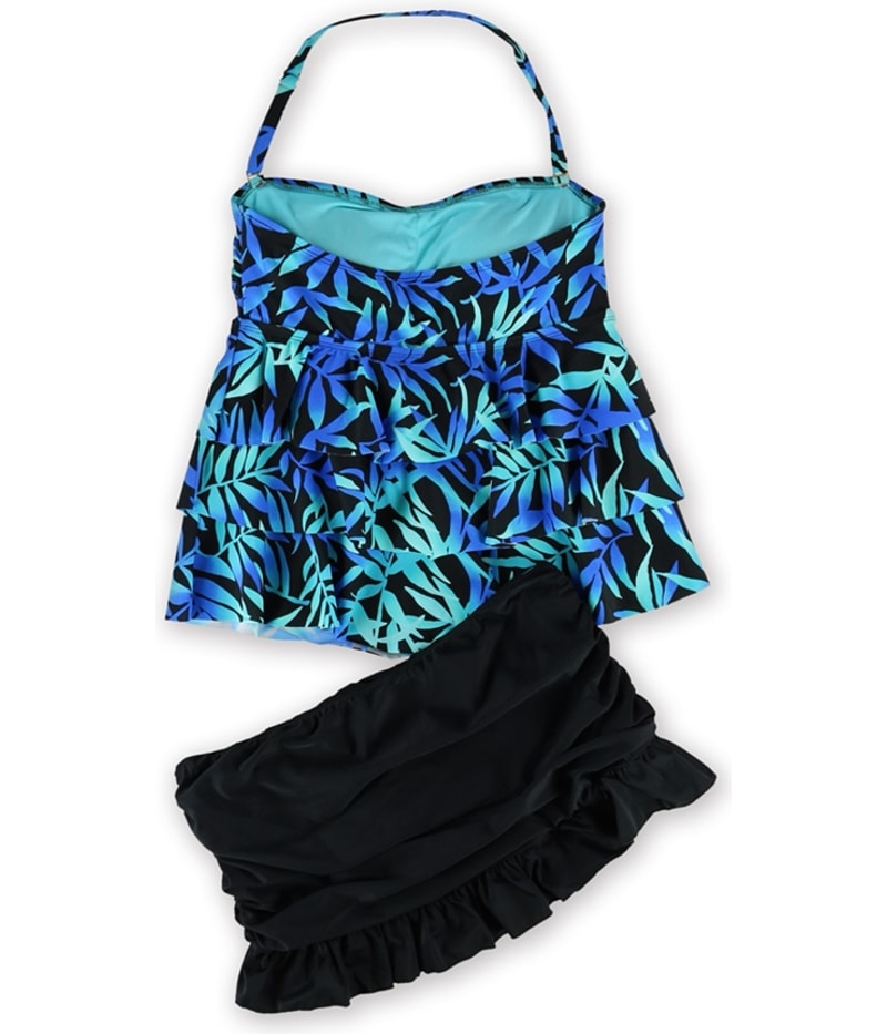 Island Escape Womens Tahiti Ruffle Skirtini 2 Piece Bandeau