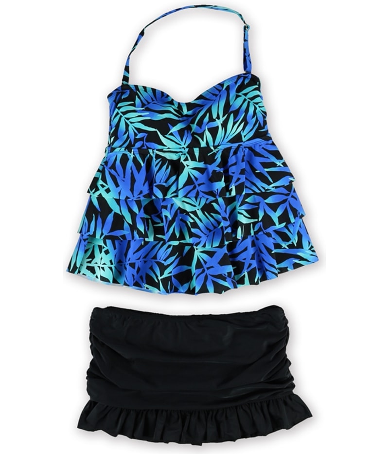Island Escape Womens Tahiti Ruffle Skirtini 2 Piece Bandeau