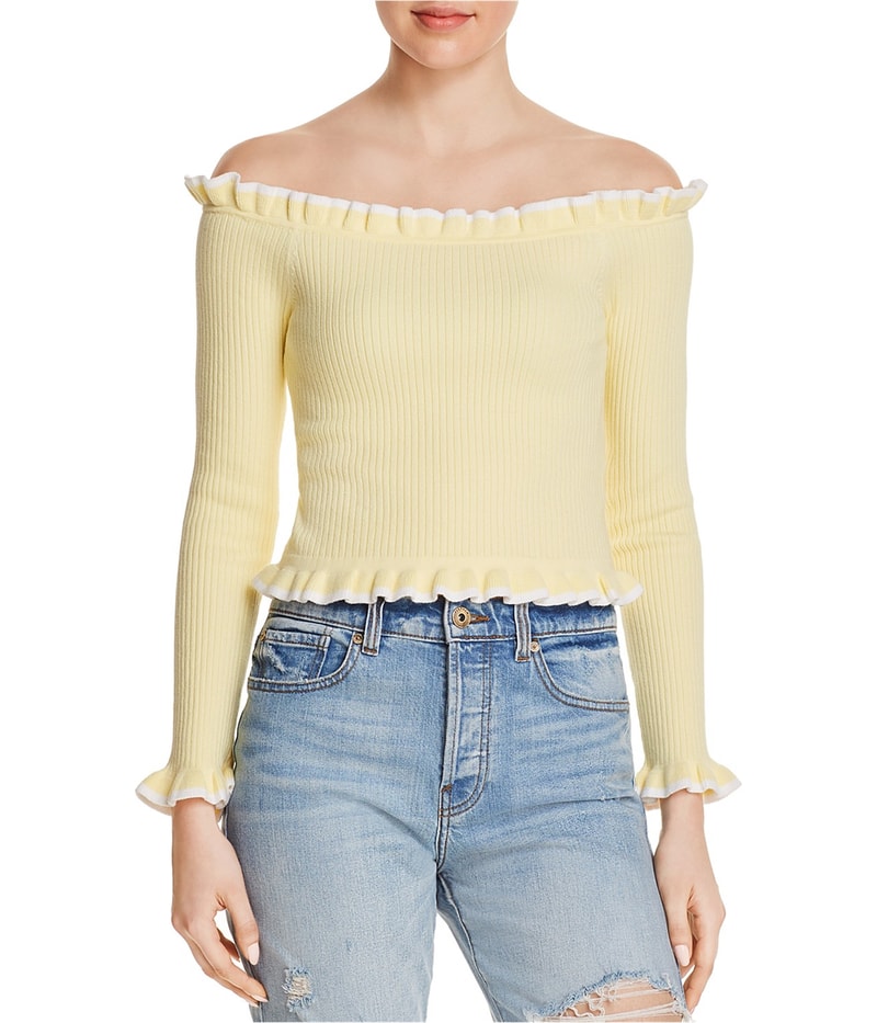 Parker Womens Off the Shoulder Knit Sweater