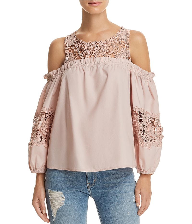 Parker Womens Auburn Basic Cold Shoulder Blouse