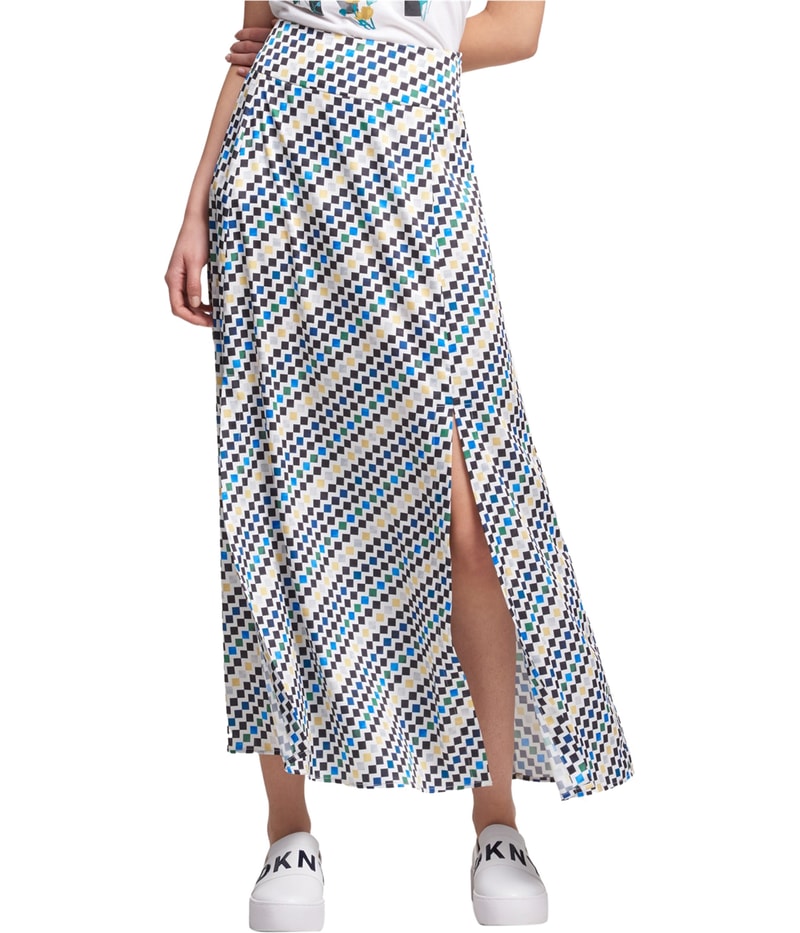 DKNY Womens Geometric Maxi Skirt