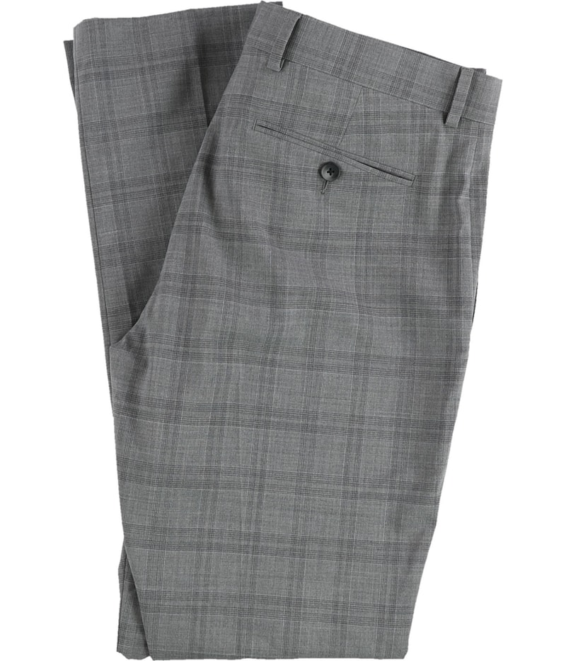 Original Penguin Mens Plaid Straight Leg Slim Slacks Dress Pants