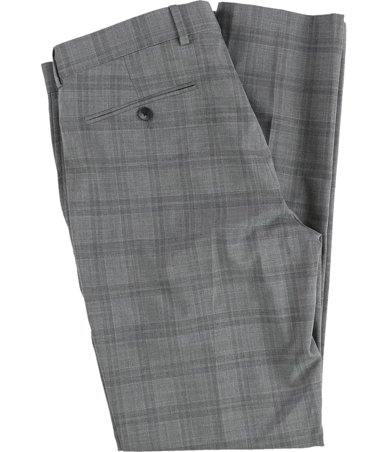 Original Penguin Mens Plaid Straight Leg Slim Slacks Dress Pants