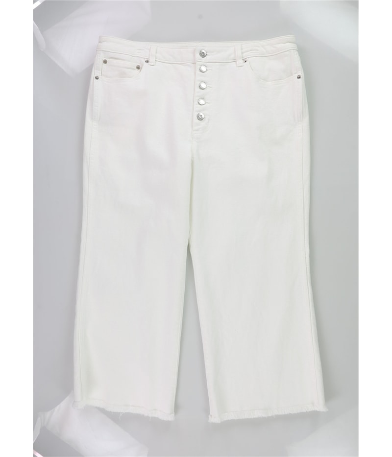Michael Kors Womens Selma Flare Wide Leg Loose Cropped Jeans