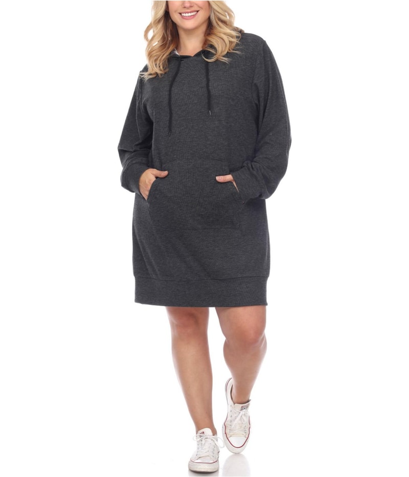 White Mark Womens Sweatshirt Hoodie Dress