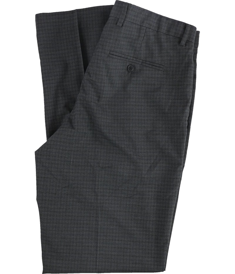 Perry Ellis Mens Solid Stretch Tapered Slim Slacks Dress Pants