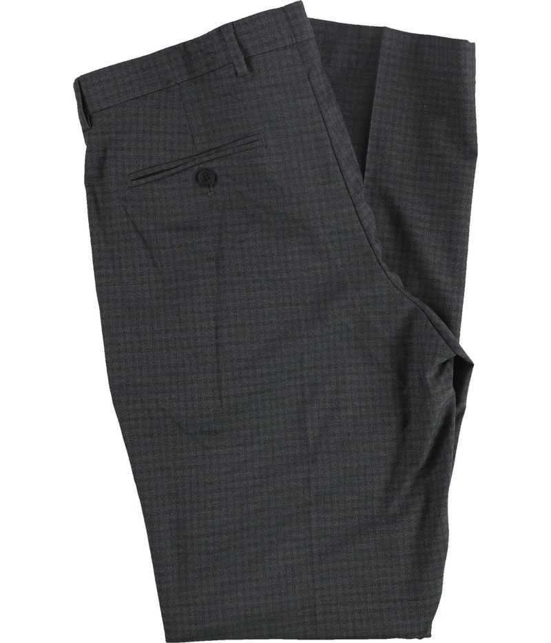 Perry Ellis Mens Solid Stretch Tapered Slim Slacks Dress Pants