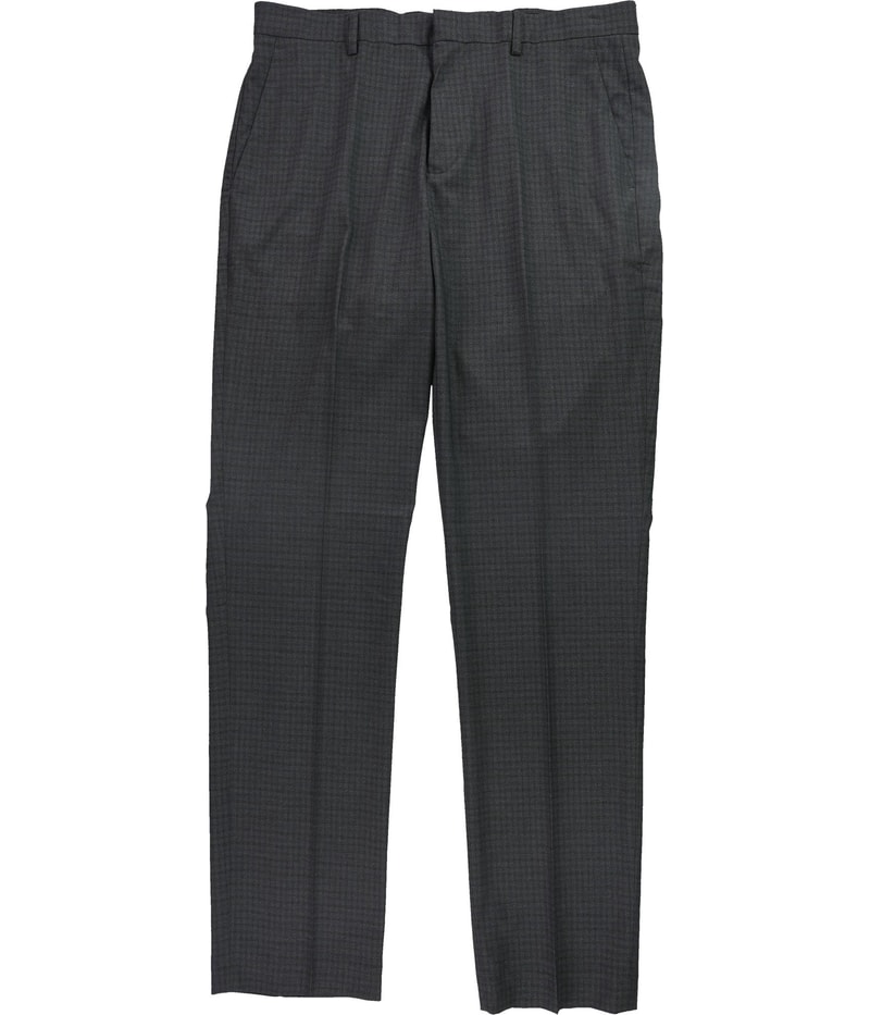 Perry Ellis Mens Solid Stretch Tapered Slim Slacks Dress Pants