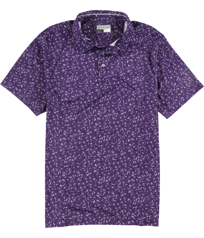 PGA Tour Mens Athletic Fit Printed Polo Shirt