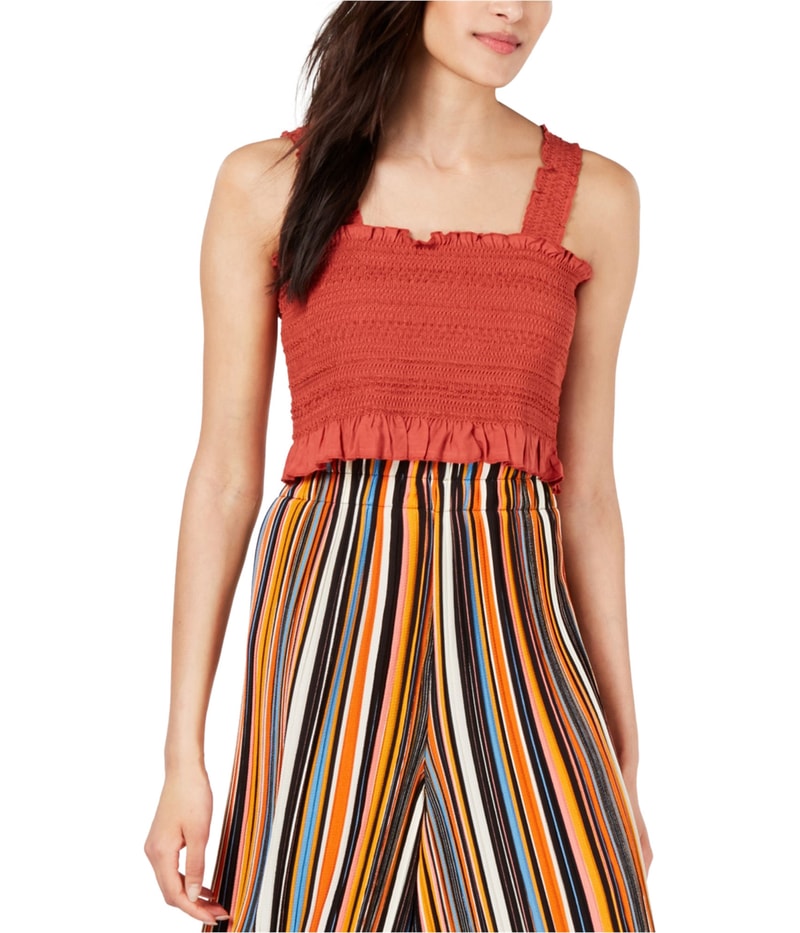 Project 28 Womens Smocked Crop Top Blouse