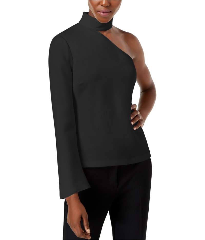 Rachel Zoe Womens Solid One Shoulder Blouse