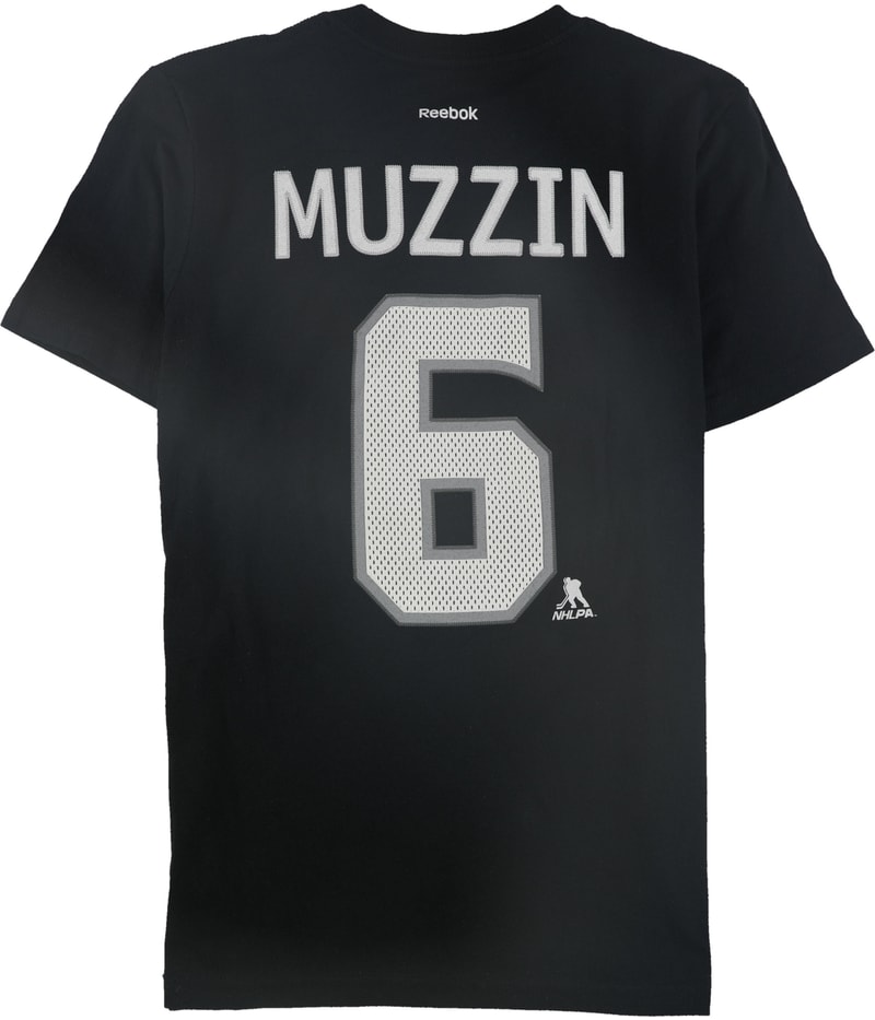 Reebok Boys Los Angeles Kings Muzzin 6 Graphic T-Shirt in Black, image 2 of 2
