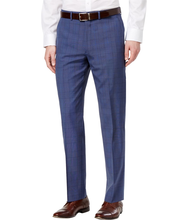 Ryan Seacrest Mens Herringbone Straight Leg Slacks Dress Pants