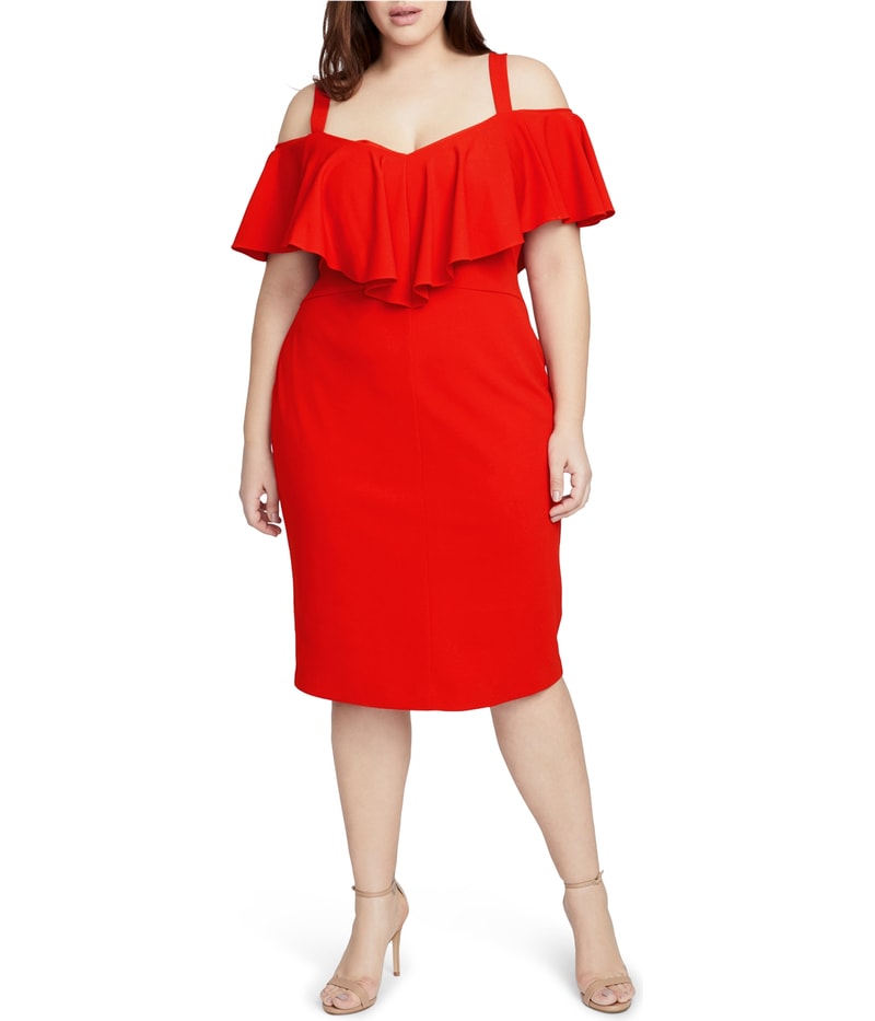 Rachel Roy Womens Cold Shoulder Sheath Dress