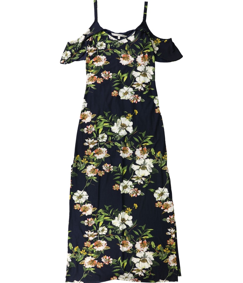 Rachel Roy Womens Floral Slit Off-Shoulder Dress