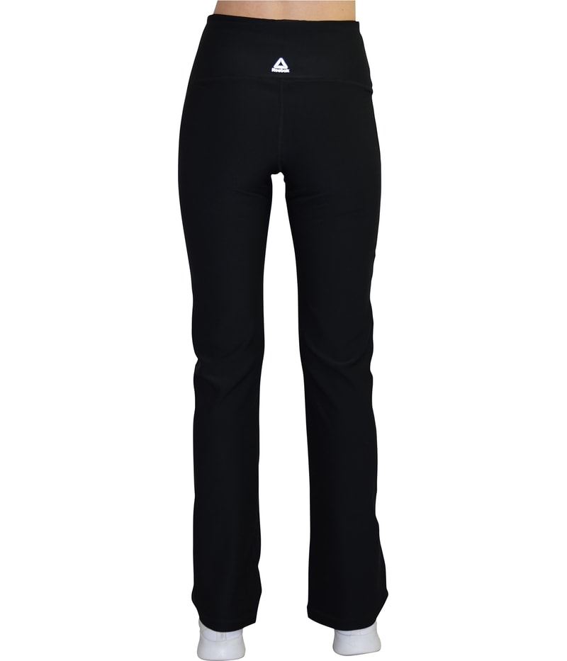 Reebok Womens Highrise Running Tapered Compression Leggings Athletic Pants in Black, image 3 of 4
