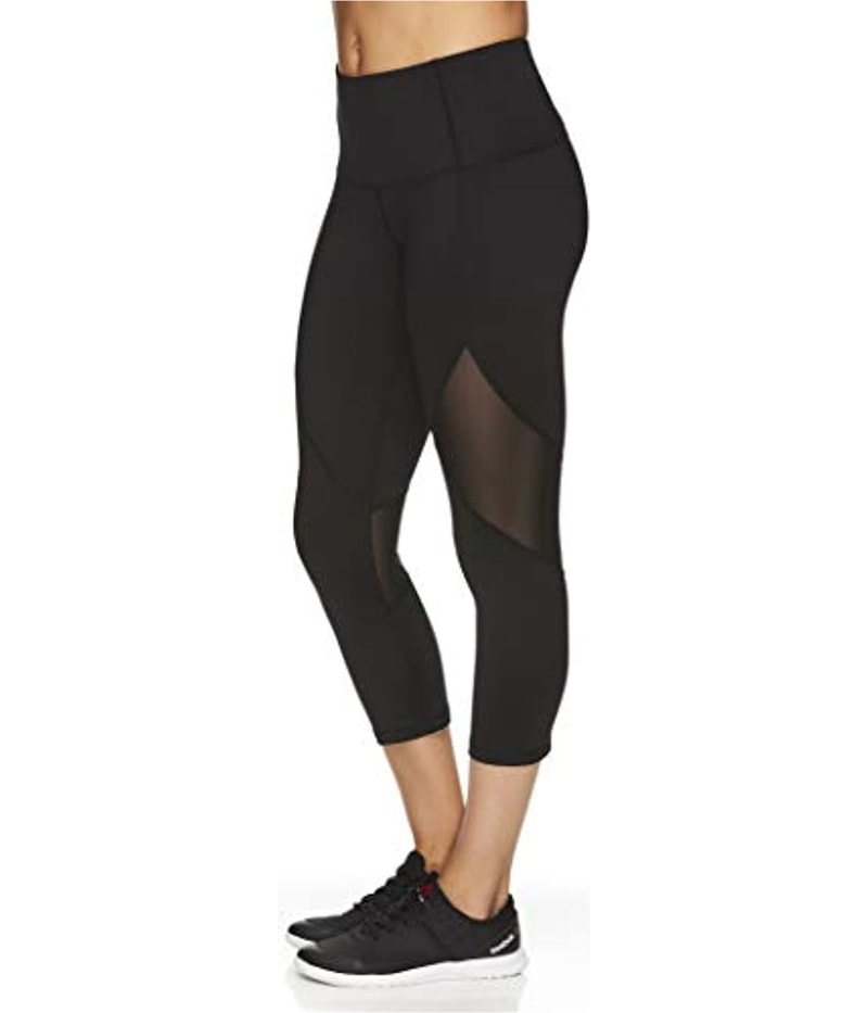 Reebok Womens Highrise Capri Tapered Compression Cropped Leggings Athletic Pants
