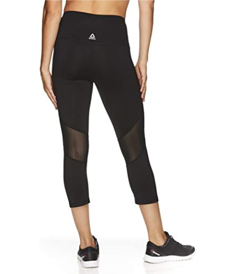 Reebok Womens Highrise Capri Tapered Compression Cropped Leggings Athletic Pants