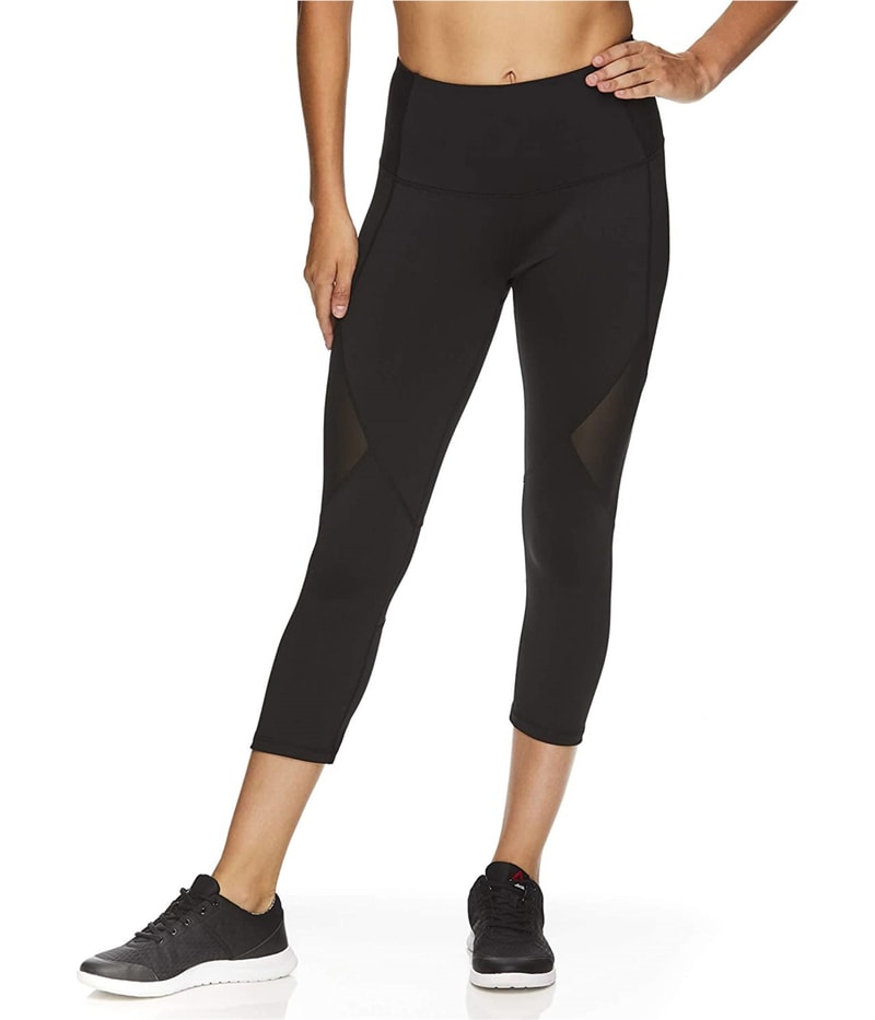 Reebok Womens Highrise Capri Tapered Compression Cropped Leggings Athletic Pants