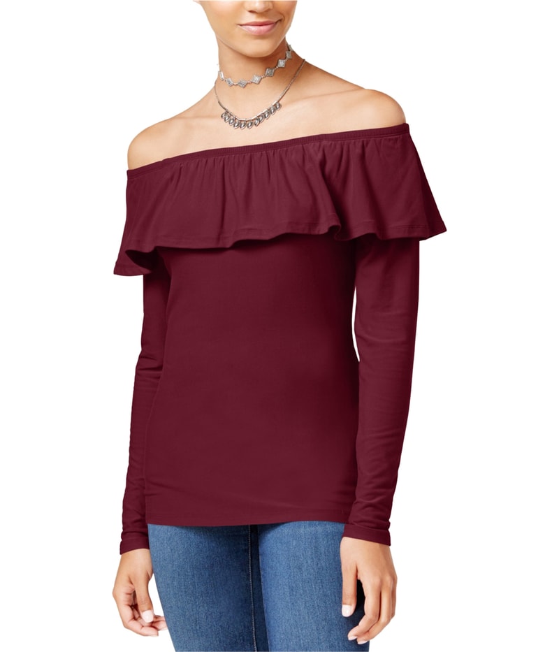 Ultra Flirt Womens LS Knit Blouse