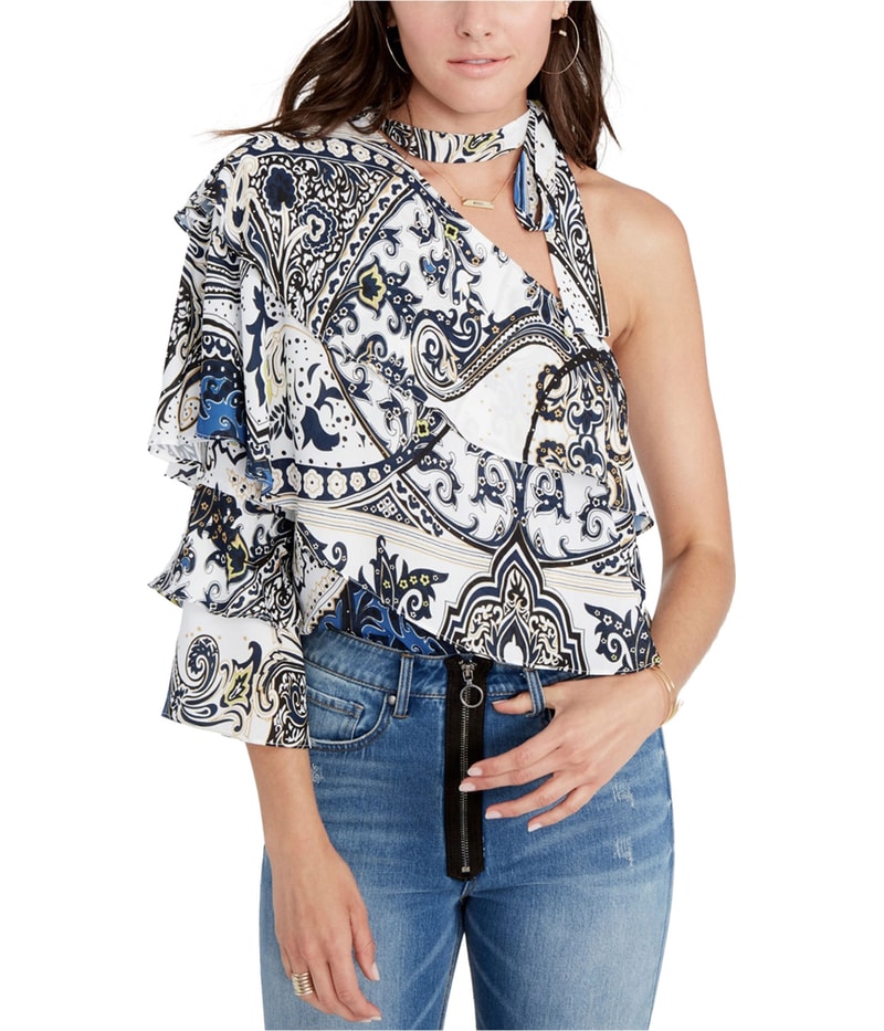 Rachel Roy Womens Tiered One Shoulder Blouse
