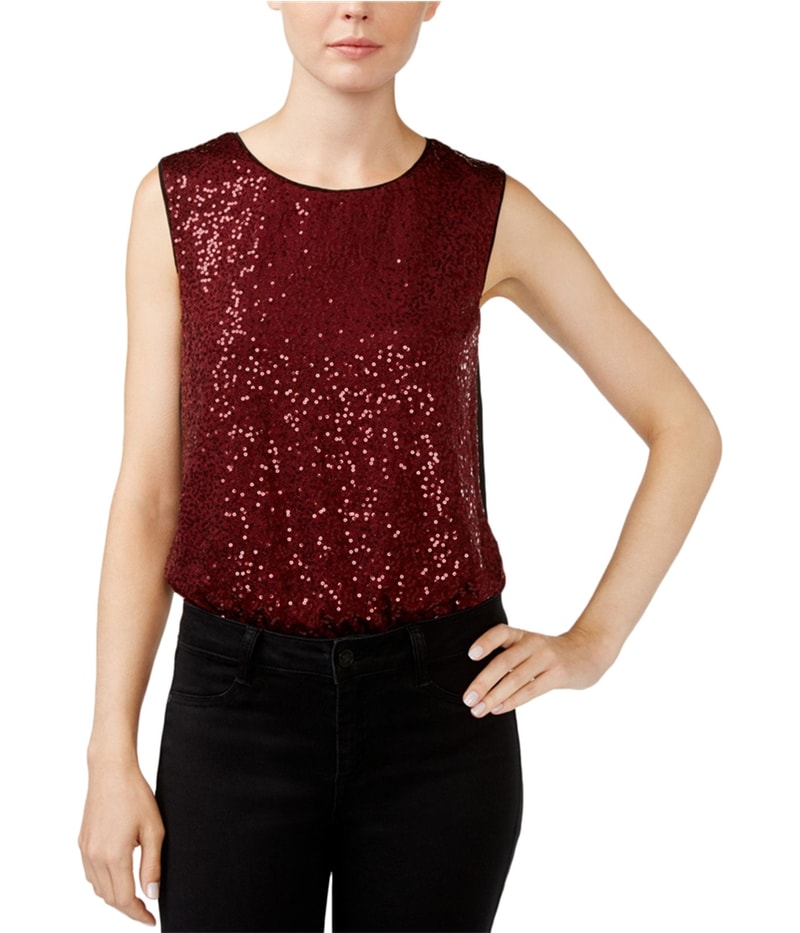 Rachel Roy Womens Sequined Bodysuit